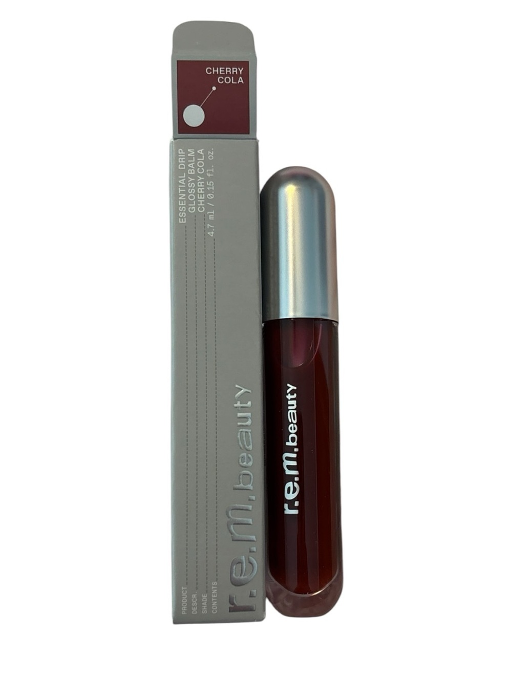 R.E.M. Beauty Essential Drip Glossy Balm Shade Cherry Cola New Ariana Grande